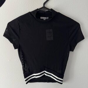 NWT Black Mesh Top